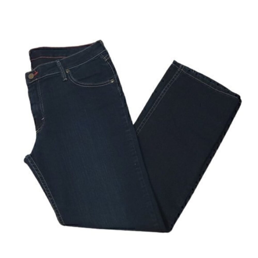 [Wrangler Blues] Dark Wash Mid-rise Back Flap Pocket Short Jeans - Size 14 Short
